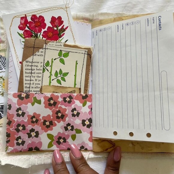 Writing Junk Journal Vintage Style Fabric Cover Diary Includes Ephemera No 17 u - Picture 11 of 16